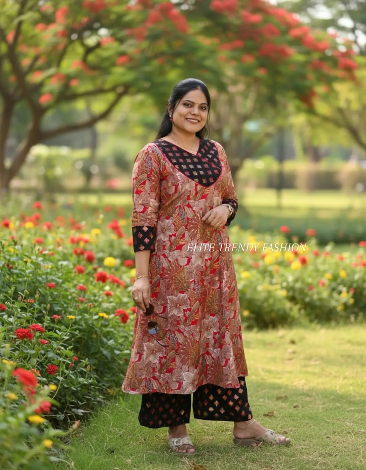 PSQ024 - Brick blossom kurti set