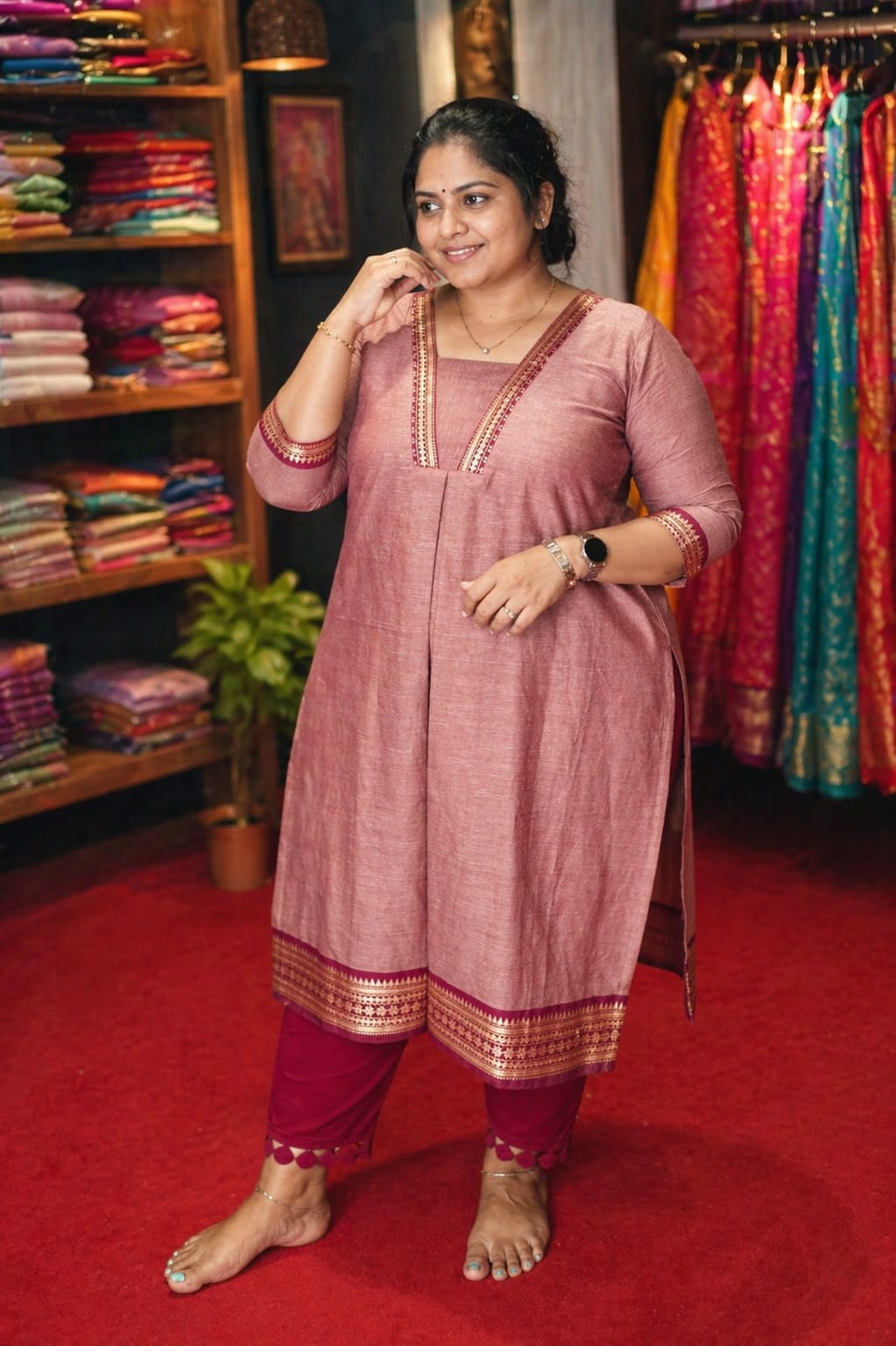 PSQ012 - Mangalagiri cotton kurti set
