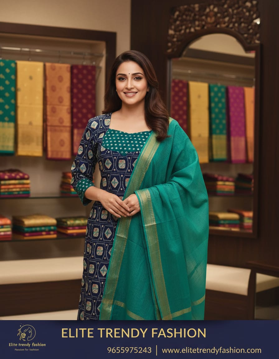 PSQ034 - mirror heritage kurti set (Top, Tummy tucker pant, duppata)