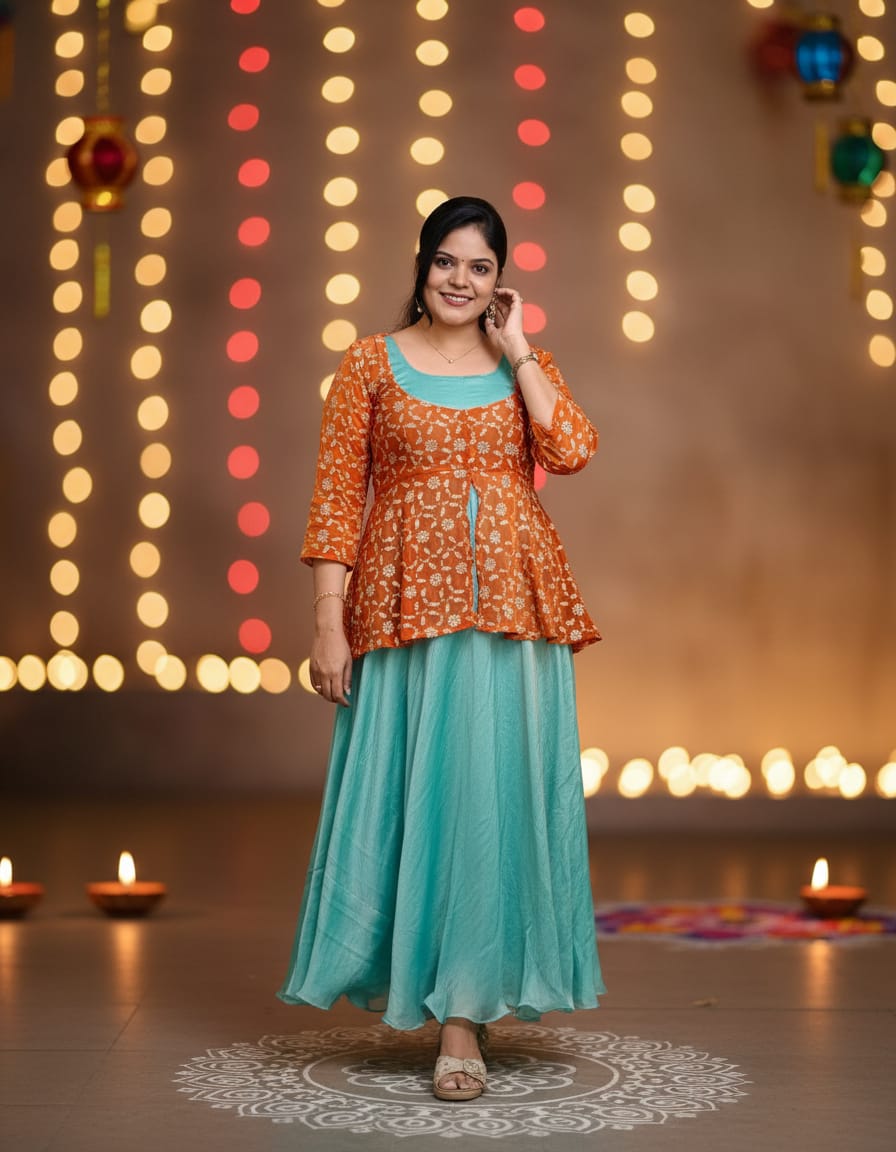 PSQ035 - Rustique aqua ethnic (coat & maxi)