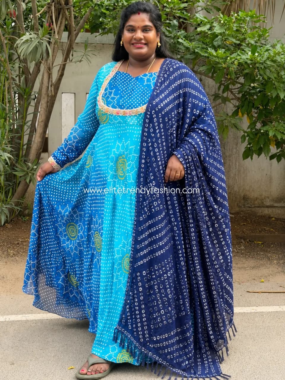 PSQ045 - turquoise bandini (Maxi and Duppatta)