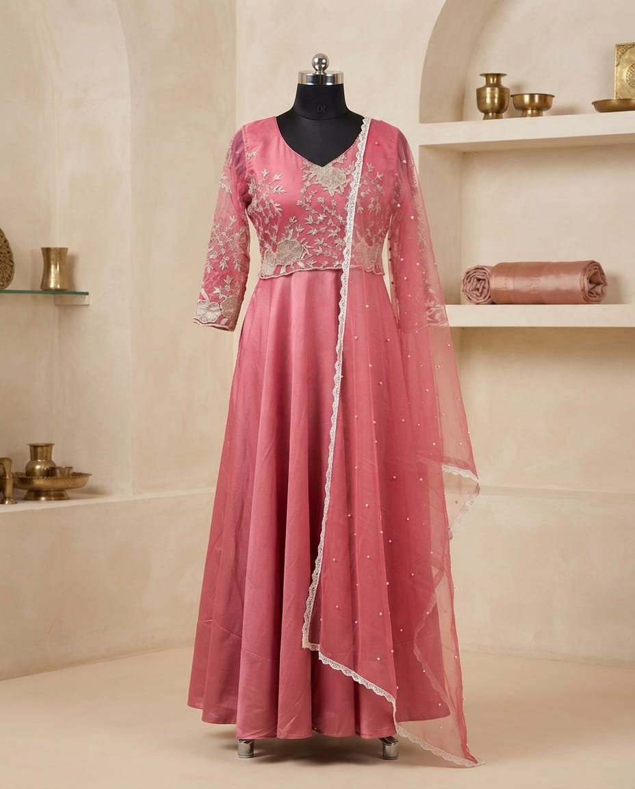 PSQ057 - Tomato pink gown