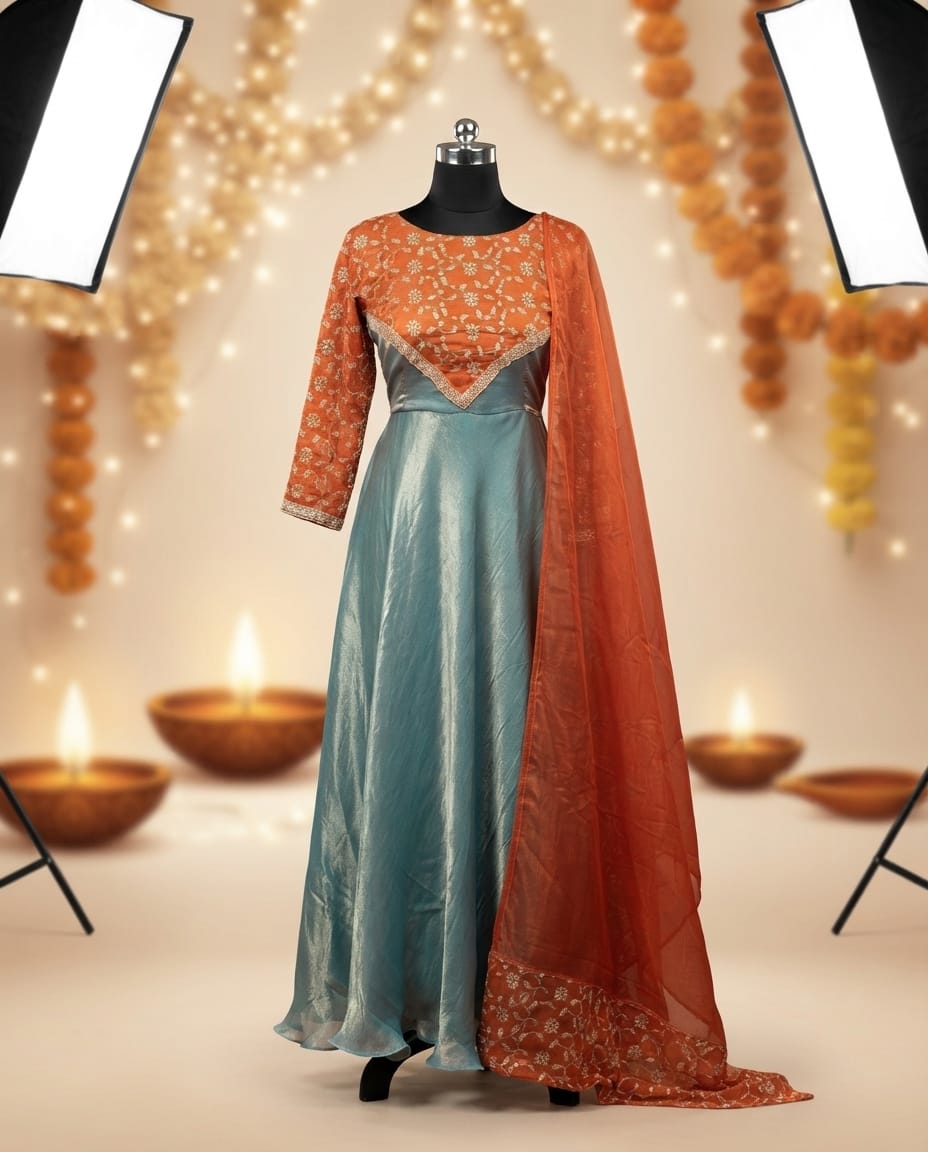 PSQ067 - Rust & Teal ethnic wear